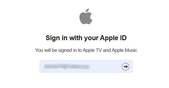 Melde dich mit deiner Apple ID im Apple TV Web an