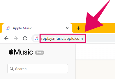 브라우저에서 Apple Music Replay 웹 페이지 열기