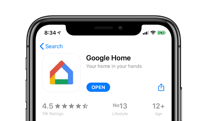 iPhone App Store의 Google Home 앱