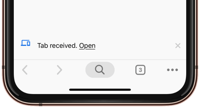 Chrome Tab hat eine iPhone-Benachrichtigung erhalten