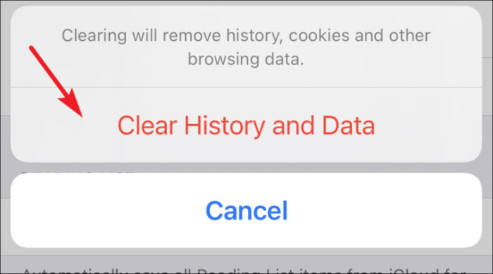 Klicken Sie hier, um Safari auf die Standardeinstellungen des iPhones zurückzusetzen