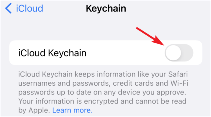 iCloud-Schlüsselbund vom iPhone aktivieren