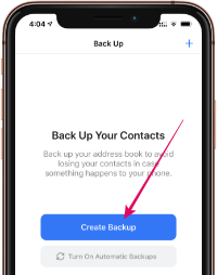 Erstellen Sie Backup-Kontakte iPhone-App
