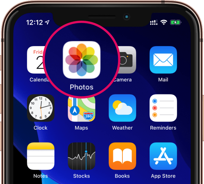 Öffnen Sie das Symbol der Fotos-App auf dem iPhone