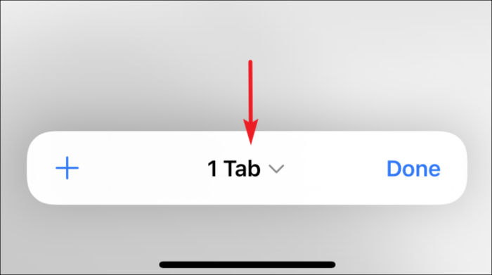 nhấp vào thanh trung tâm để truy cập tạo menu nhóm tab trong safari