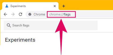 Pagina cu funcții experimentale Chrome