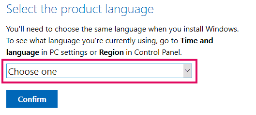 Wählen Sie Ihre bevorzugte Sprache für das Windows 10-Installations-Disk-Image