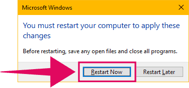 Ponovo pokrenite računalo nakon deinstaliranja ažuriranja za Windows 10
