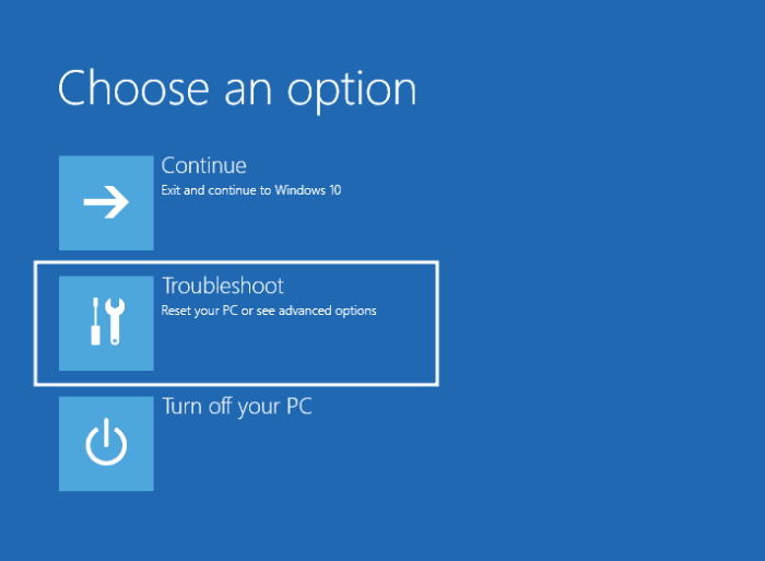 Zaslon za napredno pokretanje sustava Windows 10