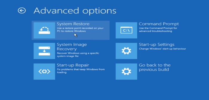 Windows 10 సిస్టమ్ పునరుద్ధరణ